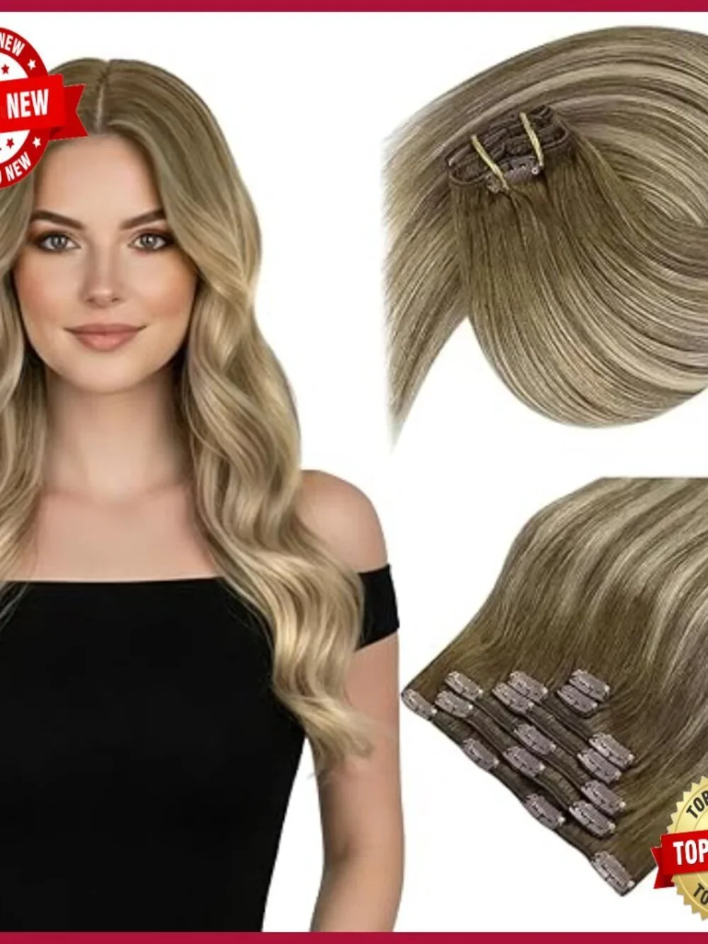 22 Inch Human Hair Clip-In Extensions 120g Remy Hair for Volume Length